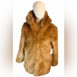 LPA Hooded Faux Fur Coat – Camel | New With Tags | Size Small